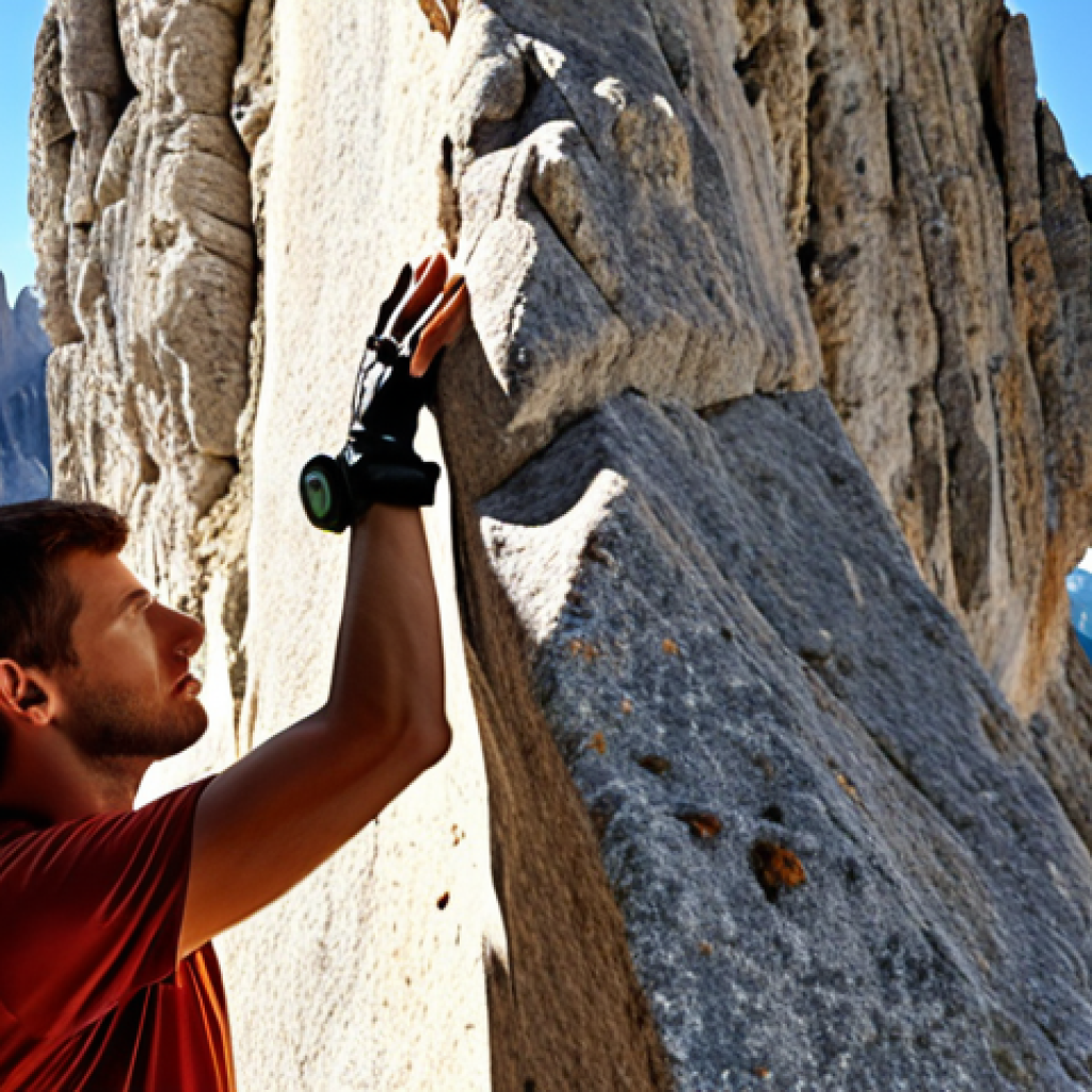 **

Bionic arm user rock climbing, demonstrating advanced prosthetic functionality, realistic details, natural movement, sunny outdoor setting in the Dolomites.

**