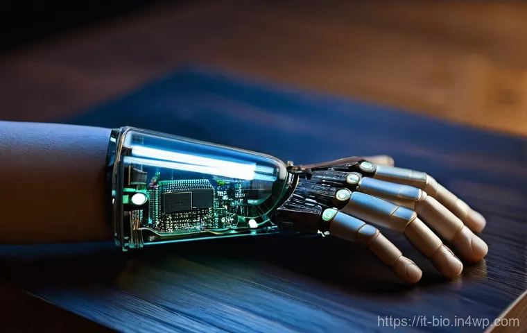 바이오닉 보철의 혁신적 연구 결과 - **Prompt:** A serene, close-up shot of a young adult, with a highly advanced bionic arm and hand, de... 바이오닉 보철의 혁신적 연구 결과 - **Prompt:** A serene, close-up shot of a young adult, with a highly advanced bionic arm and hand, de...
